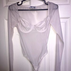 Sheer mesh bodysuit sexy one piece
